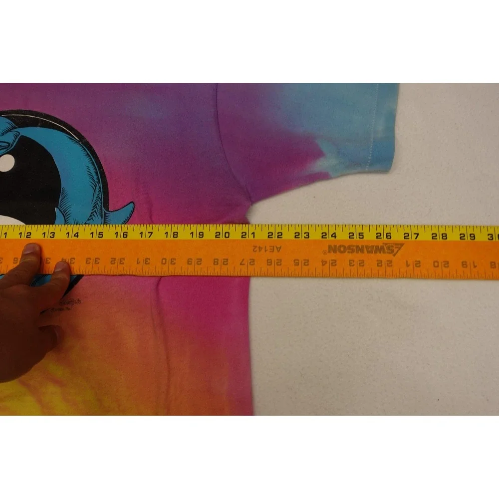 Fruit Of The Loom Shirt Mens L Multicolor Tie Dye Dolphin Yin Yang Vintage 90s